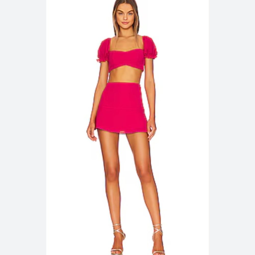 MORE TO COME - Fiona Skirt Set - Hot Pink - XSmall